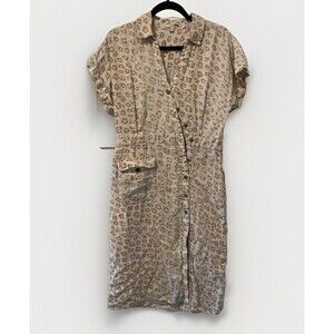 Joie Collared Button Front Short Sleeve‎ Linen Pocket Coady Shirt Dress Medium